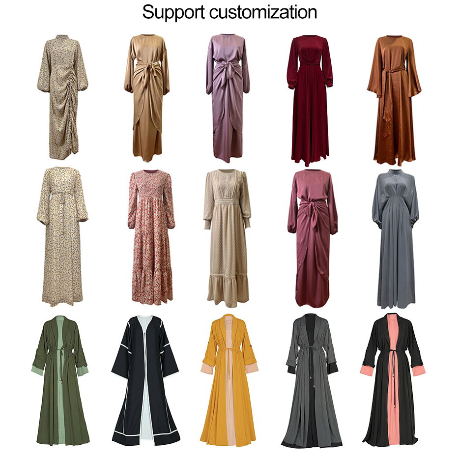 Shimmer Pleated Open Abaya Set