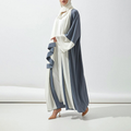 Color-Block Cascade Open Abaya