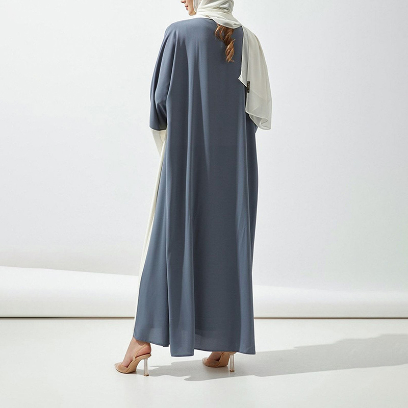 Color-Block Cascade Open Abaya